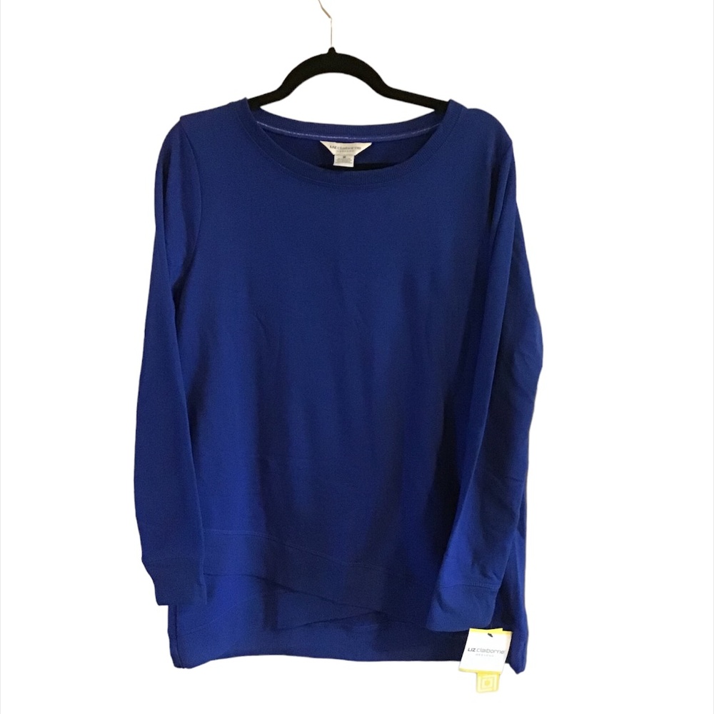 NWT Liz Claiborne Weekend Blue Tunic Sweater Size Medium